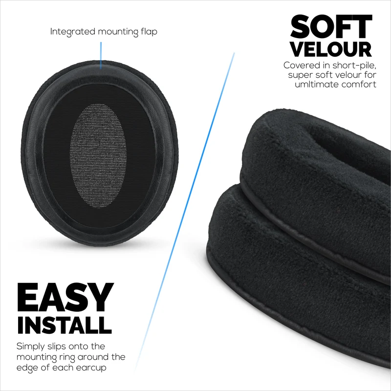 Mga Pamalit na Velour Earpad para sa Sennheiser HD4.50BT HD4.50BTNC HD450BT HD4.50SE HD4.40BT HD4.30G HD4.20S HD458BT HD450 HD400S HD 350BT. Malambot na Velour at Memorya