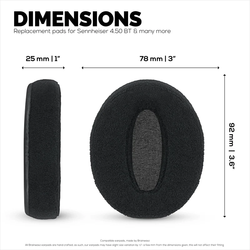 Mga Pamalit na Velour Earpad para sa Sennheiser HD4.50BT HD4.50BTNC HD450BT HD4.50SE HD4.40BT HD4.30G HD4.20S HD458BT HD450 HD400S HD 350BT. Malambot na Velour at Memorya