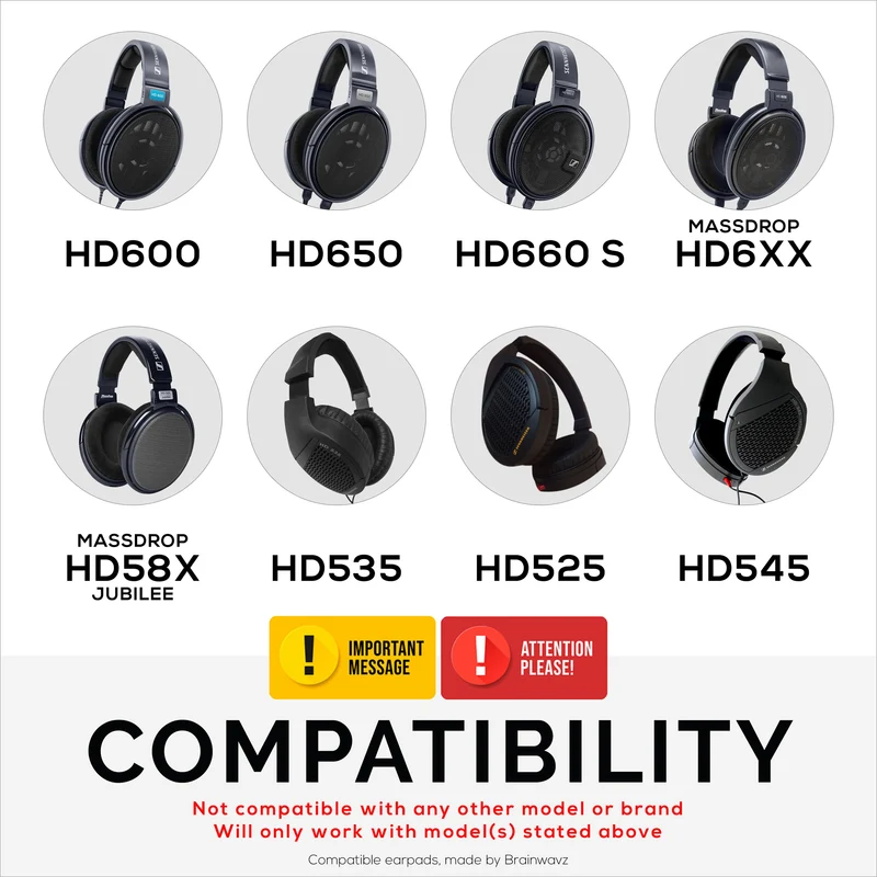 Cuscinetti spessi ibridi per cuffie Sennheiser HD600, HD650, HD660S, HD525, HD535, HD545 e Massdrop HD58X, HD6XX - Memory Foam con materiale ibrido in velluto e pelle PU