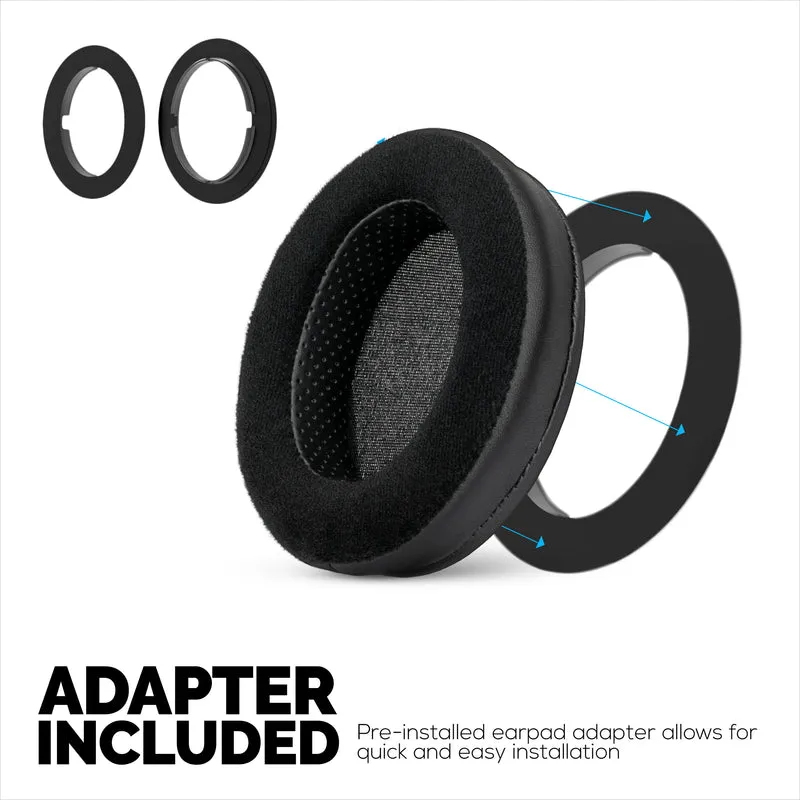 Cuscinetti spessi ibridi per cuffie Sennheiser HD600, HD650, HD660S, HD525, HD535, HD545 e Massdrop HD58X, HD6XX - Memory Foam con materiale ibrido in velluto e pelle PU
