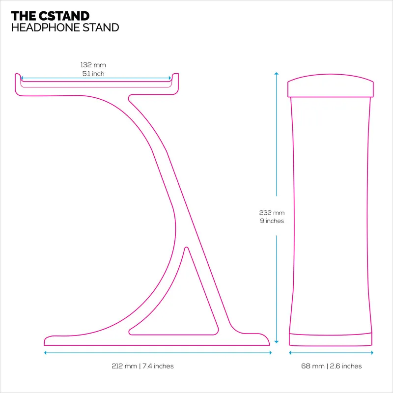 CSTAND - Supporto per cuffie da scrivania - Design universale per tutte le cuffie da gioco e audio
