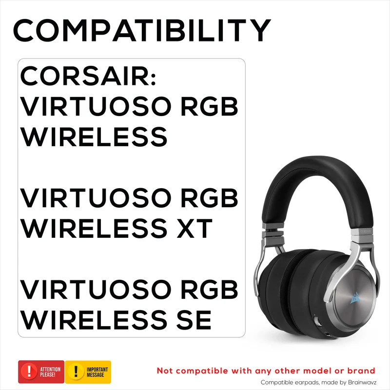 Cuscinetti auricolari ibridi per cuffie da gioco Corsair Virtuoso RGB (Wireless/XT/SE) - Gel di raffreddamento, memory foam, resistenti, spessi e con isolamento acustico
