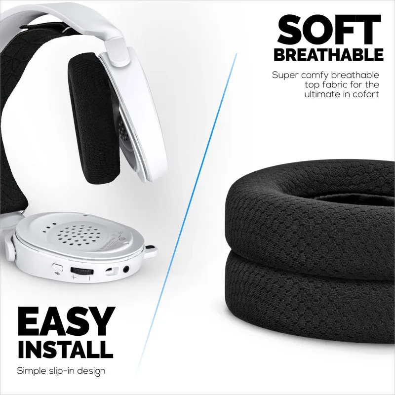 Cuscinetti di ricambio per cuffie Steelseries Arctis 1, 3, 5, 7, 9, PRO e PRIME, tessuto morbido e traspirante, comfort extra
