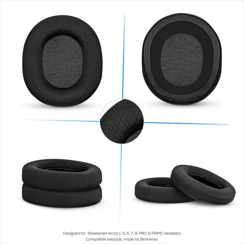 Cuscinetti di ricambio per cuffie Steelseries Arctis 1, 3, 5, 7, 9, PRO e PRIME, tessuto morbido e traspirante, comfort extra