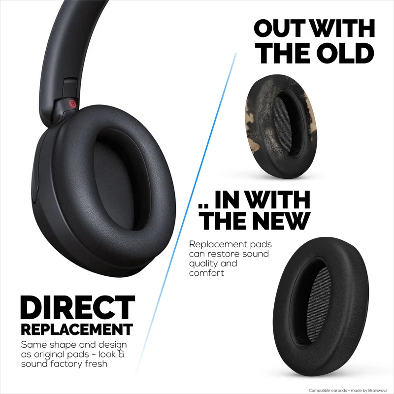 Cuscinetti di ricambio per cuffie wireless Sony WH-XB910N con morbida pelle PU e memory foam