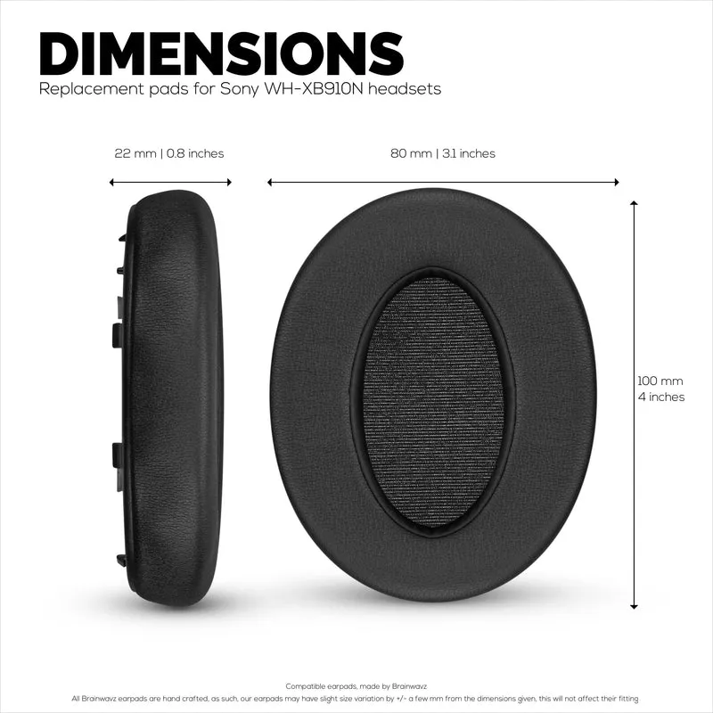 Cuscinetti di ricambio per cuffie wireless Sony WH-XB910N con morbida pelle PU e memory foam