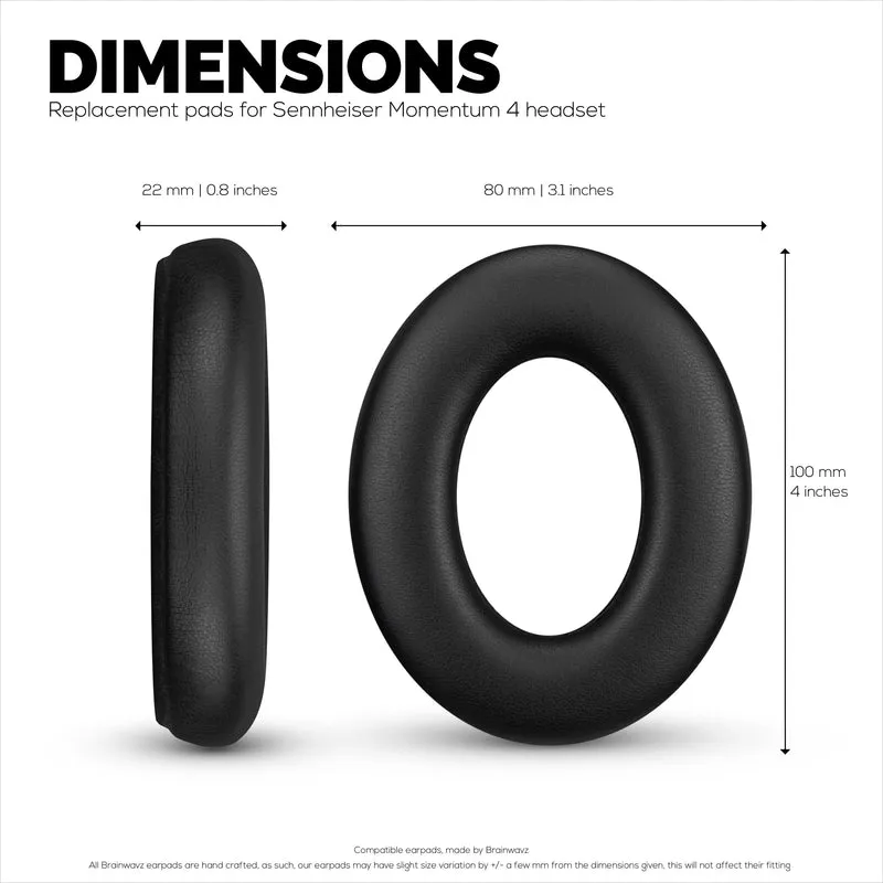Cuscinetti di ricambio per cuffie wireless Sennheiser Momentum 4 con morbida pelle PU e memory foam