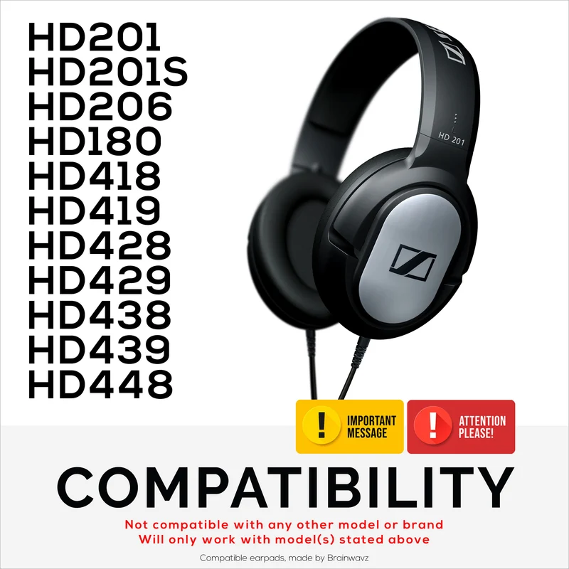 Cuscinetti di ricambio per cuffie Sennheiser HD201 HD201S HD180 HD418 HD419 HD421 HD428 HD429 HD438 HD439 HD448 HD449