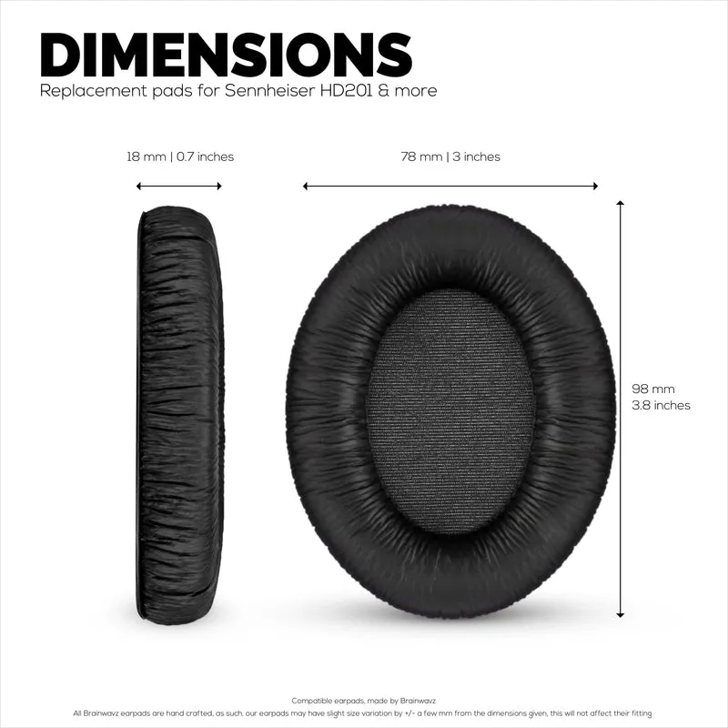 Cuscinetti di ricambio per cuffie Sennheiser HD201 HD201S HD180 HD418 HD419 HD421 HD428 HD429 HD438 HD439 HD448 HD449
