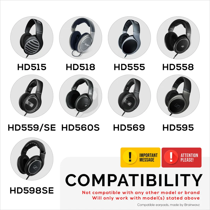 Mga Kapalit na Earpad para sa Sennheiser HD598 (CS/SE/SR), HD599, HD558, HD518, HD595, HD569, HD579, HD560S, HD555, HD515, HD559 Headphone, Velor Black