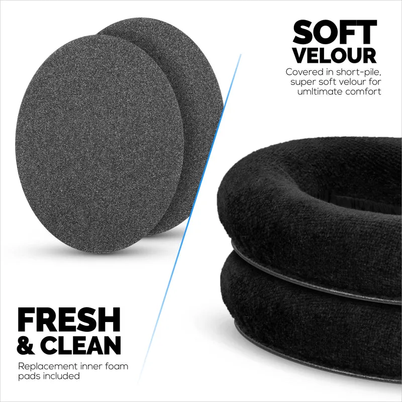 Mga Kapalit na Earpad para sa Sennheiser HD598 (CS/SE/SR), HD599, HD558, HD518, HD595, HD569, HD579, HD560S, HD555, HD515, HD559 Headphone, Velor Black