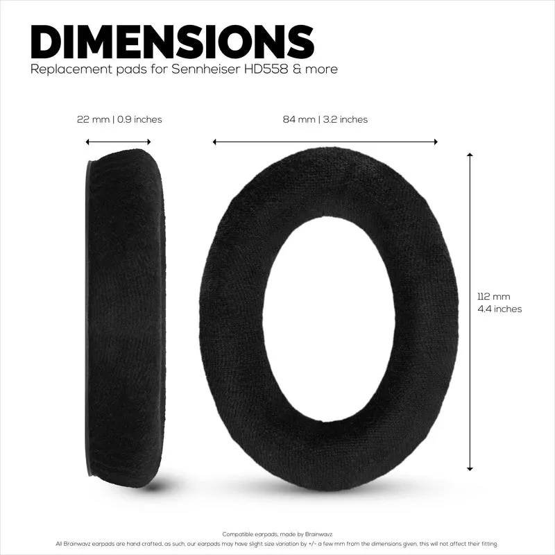 Mga Kapalit na Earpad para sa Sennheiser HD598 (CS/SE/SR), HD599, HD558, HD518, HD595, HD569, HD579, HD560S, HD555, HD515, HD559 Headphone, Velor Black
