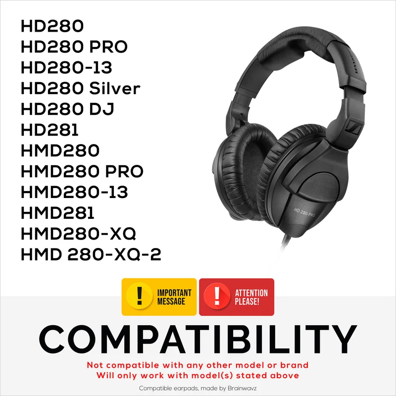 Mga Kapalit na Earpad para sa Sennheiser HD280 PRO, HD280 SILVER, HD281, HMD280 PRO, HMD281, HMD280-XQ Headphones