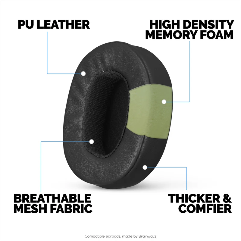Cuscinetti di ricambio per Skullcandy Crusher Wireless, Hesh 3/ANC/EVO, Venue ANC e altro - Schiuma extra confortevole, resistenza e isolamento acustico