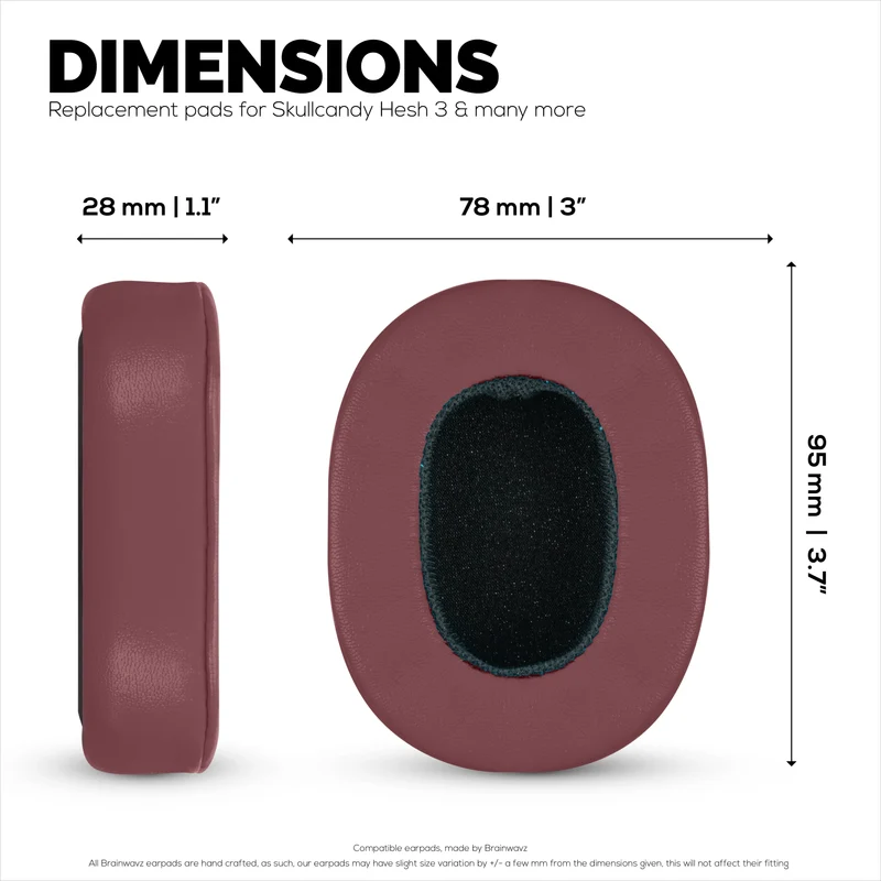 Cuscinetti di ricambio per Skullcandy Crusher Wireless, Hesh 3/ANC/EVO, Venue ANC e altro - Schiuma extra confortevole, resistenza e isolamento acustico