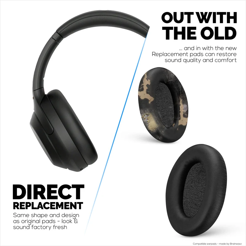 Cuscinetti di ricambio Sony WH-1000XM4 - Cuscinetti auricolari in morbida pelle PU e memory foam per un comfort extra e un'installazione facile e veloce