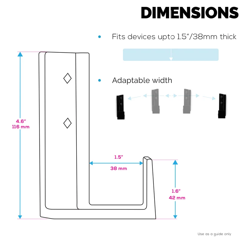 1.5" Corner Cable at Router Wall Mount Holder, Adhesive at Screw-In, para sa mga Router, Network Switch, Modem, Mesh Wifi, Apple TV, Mga Camera, Speaker at Higit Pa