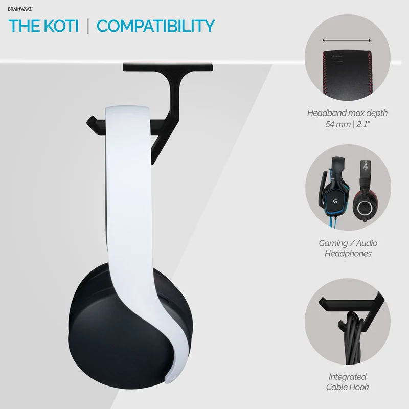 Koti - Supporto da tavolo per cuffie con supporto per cavi