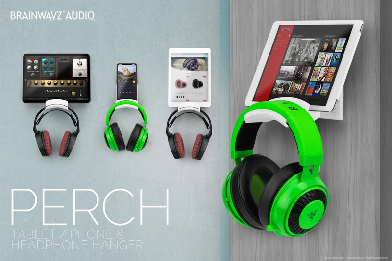 The Perch - Supporto per tablet/telefono e gancio per cuffie - iPhone, iPad e la maggior parte dei dispositivi Android