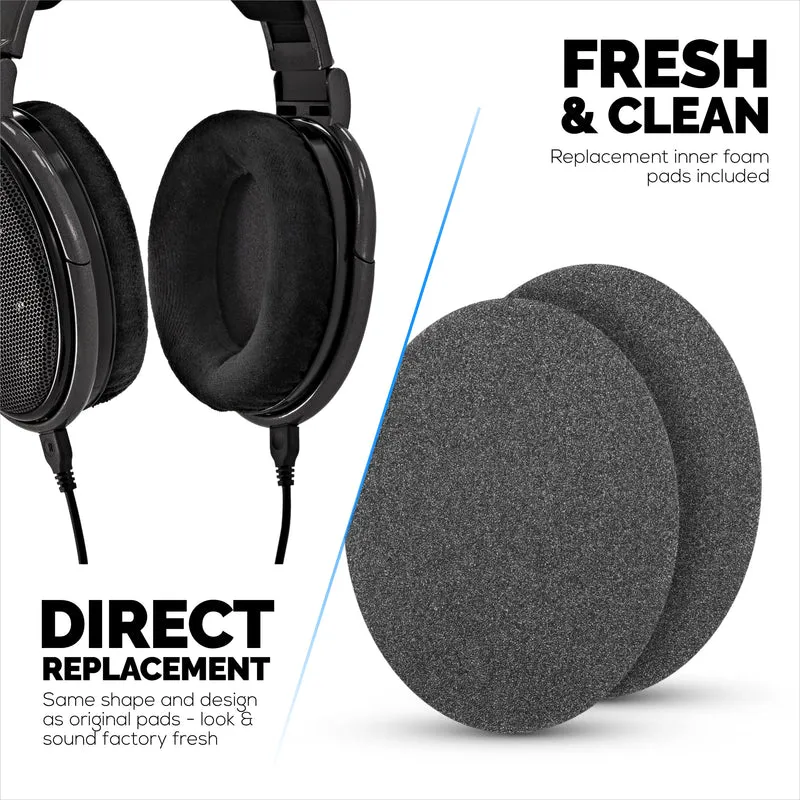 Cuscinetti di ricambio per cuffie Sennheiser HD600, HD650, HD660S, HD525, HD535, HD545 e Massdrop HD58X, HD6XX - Morbidi cuscini in velluto per un comfort extra