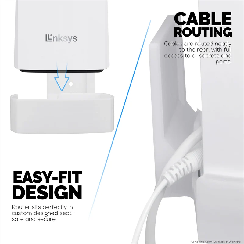 Wall Mount Para sa Linksys MX4200 Mesh WiFi 6 (AX4200) Router, Madaling I-install ang Holder Bracket, Bawasan ang Interference at Clutter