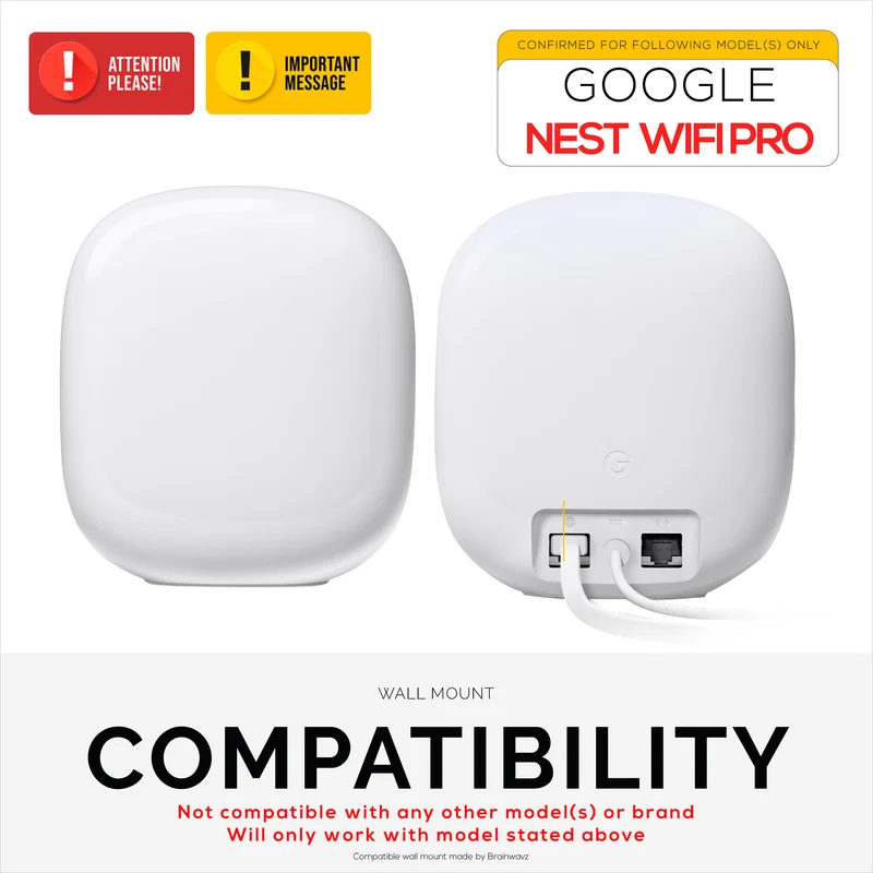 Supporto a parete per router mesh Google Nest WiFi Pro 6E, staffa di supporto facile da installare, riduce interferenze e disordine