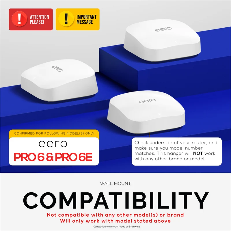 Supporto a parete compatibile con i router WiFi Mesh EERO Pro 6 e EERO Pro 6E, riduce le interferenze e il disordine