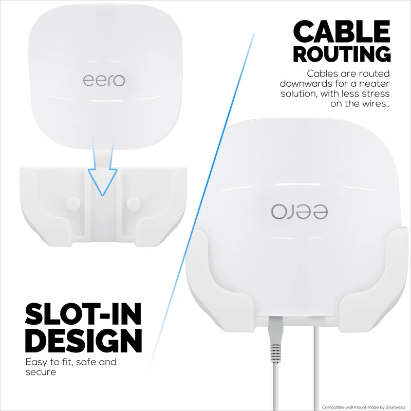 Supporto a parete compatibile con i router WiFi Mesh EERO Pro 6 e EERO Pro 6E, riduce le interferenze e il disordine