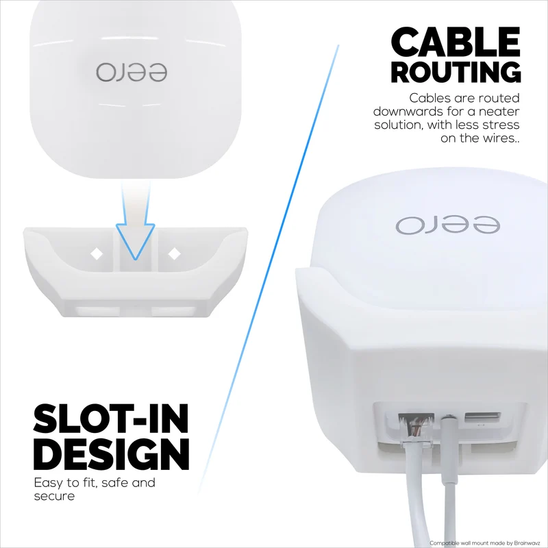 Screwless Wall Mount Para sa EERO 6 Plus Mesh Wifi Router (GUMAGANA LANG SA 6 PLUS), Malakas na VHB Adhesive, Madaling I-install, Bawasan ang Interference at Palakihin ang Saklaw, Dumikit at Screw-in Mounting