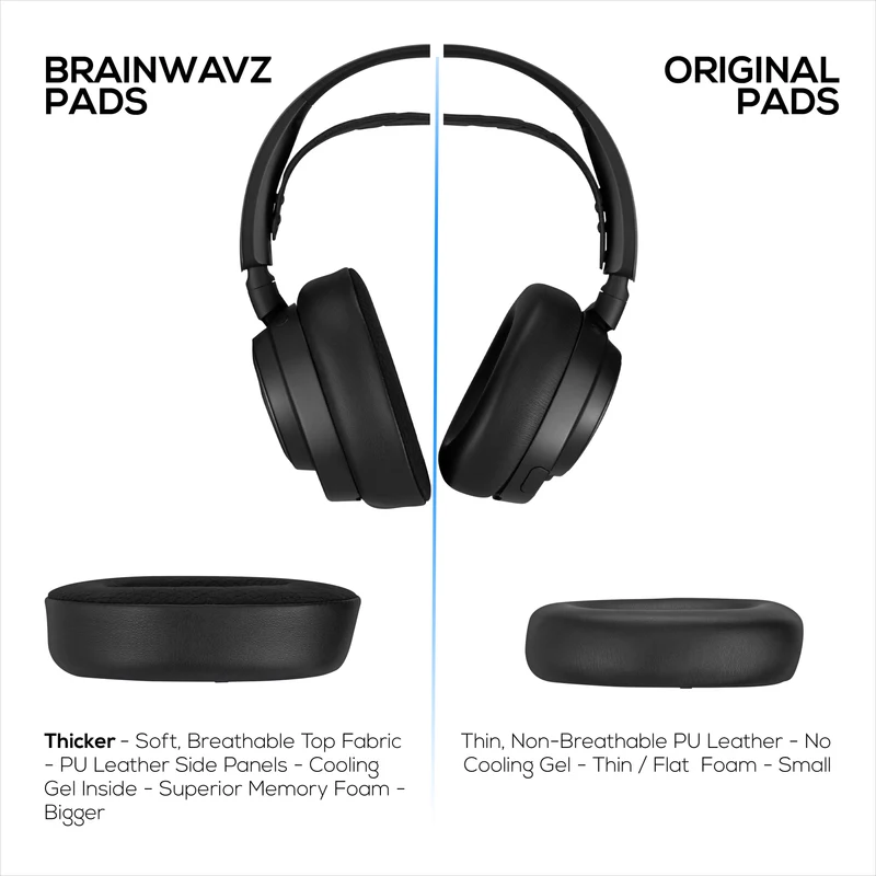 Cuscinetti auricolari Steelseries Arctis Nova Pro Wireless, Omni ed Elite: gel ibrido e memory foam per maggiore spessore, durata e isolamento acustico.