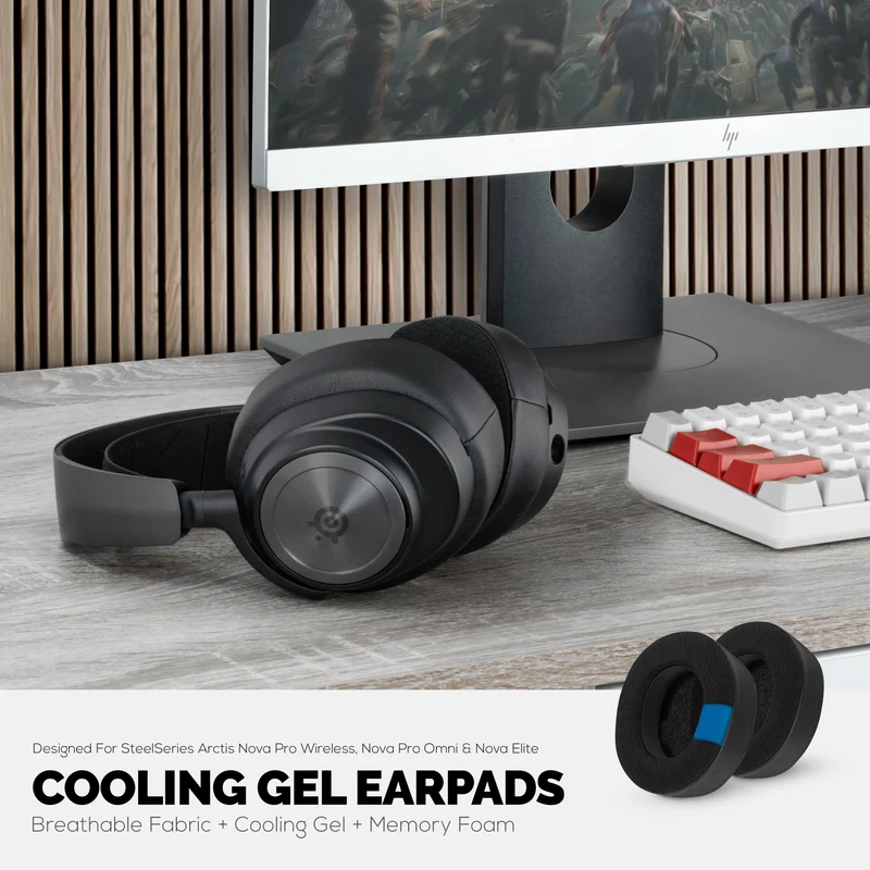 Cuscinetti auricolari Steelseries Arctis Nova Pro Wireless, Omni ed Elite: gel ibrido e memory foam per maggiore spessore, durata e isolamento acustico.