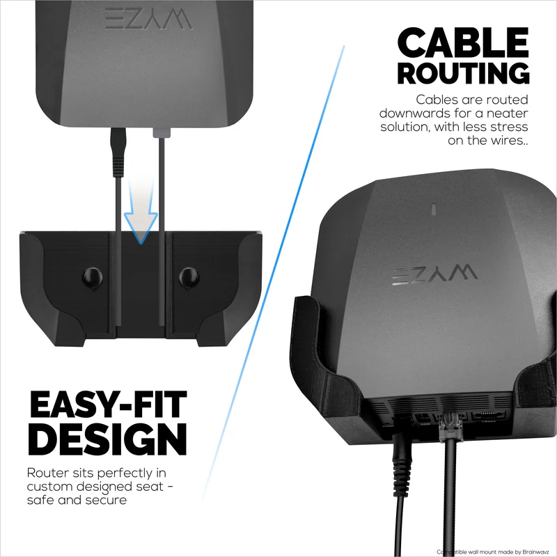 Wall Mount Compatible sa Wyze PRO (AXE5400) Mesh Router Wi-Fi 6E Tri-Band, Madaling I-install ang Holder Bracket, Bawasan ang Interference at Clutter