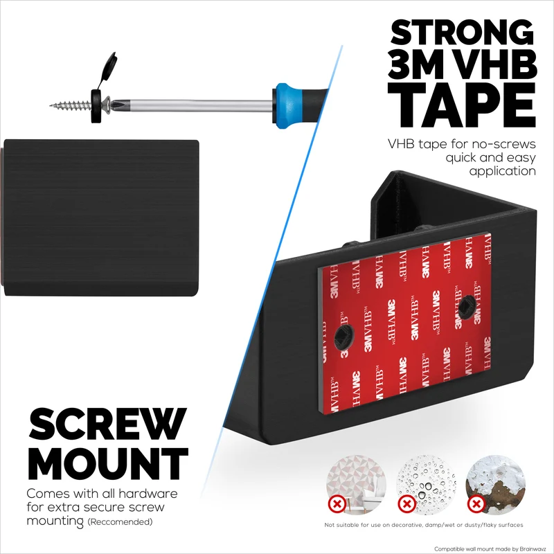 Screwless Wall Mount Para sa Netgear Nighthawk MK62 Router, Malakas na VHB Adhesive, Madaling I-install ang Holder, Bawasan ang Interference at Palakihin ang Saklaw, Dumikit at Screw-in Mounting