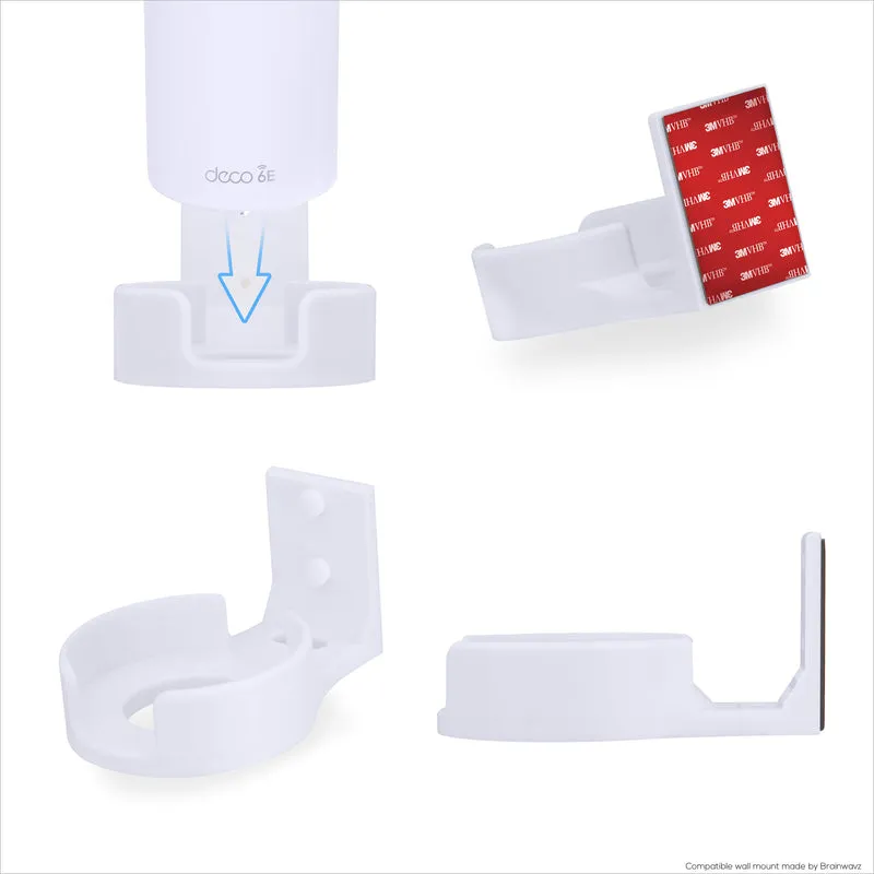 Screwless Wall Mount para sa TP-Link Deco X68, XE70, XE75, XE75 PRO, AXE5300 & AXE5400, Madaling I-install, Walang Gugulo, Bawasan ang Interference at Palakihin ang Saklaw, Dumikit Sa Adhesive Bracket, Puti Ni Brainwavz