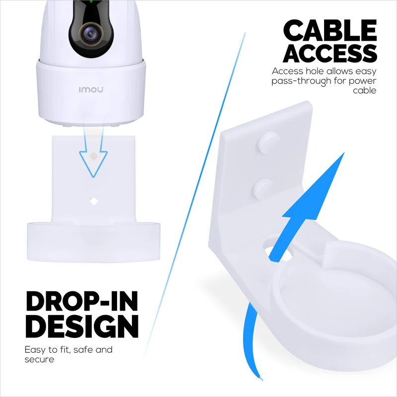 Wall Mount Compatible sa Imou 2C 2MP at 2C 4MP Pet & Baby Indoor Camera, Security Camera Holder Bracket, Bawasan ang Blind Spots at Clutter