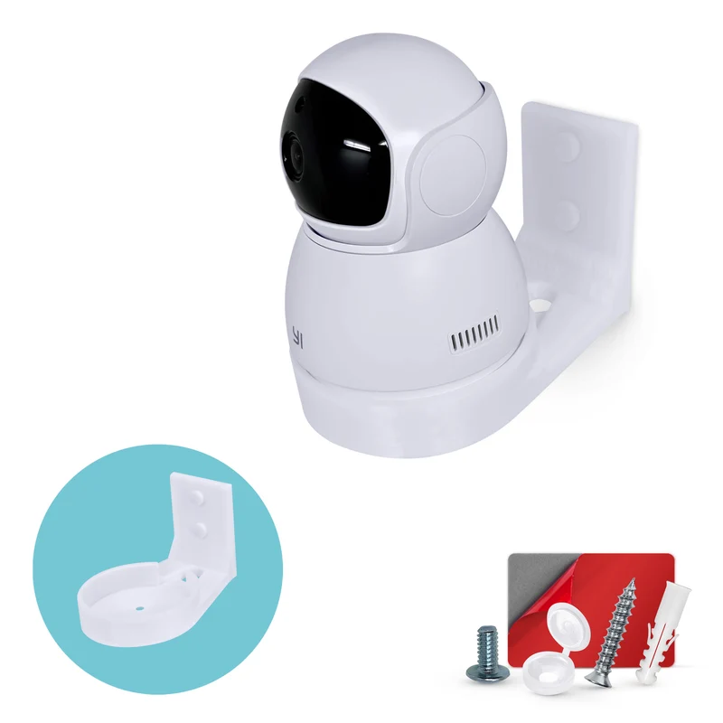 Wall Mount Para sa YI Dome Guard Pet at Baby Indoor Camera, Madaling I-install ang Adhesive Holder Bracket, Bawasan ang Blind Spots at Clutter