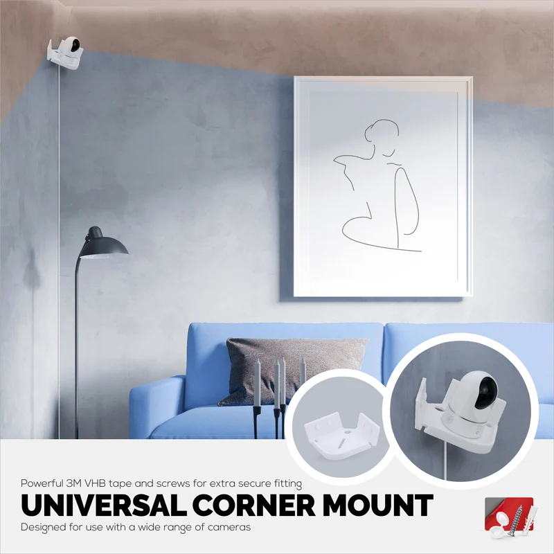 Tilted Corner Baby Monitor at Security Camera Wall Mount Holder Compatible sa Wansview, Blink, TP Link, Ring at Higit Pa (CRN04)