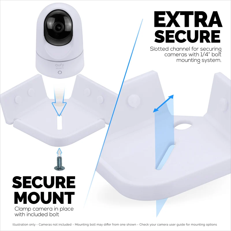 Tilted Corner Baby Monitor at Security Camera Wall Mount Holder Compatible sa Wansview, Blink, TP Link, Ring at Higit Pa (CRN04)