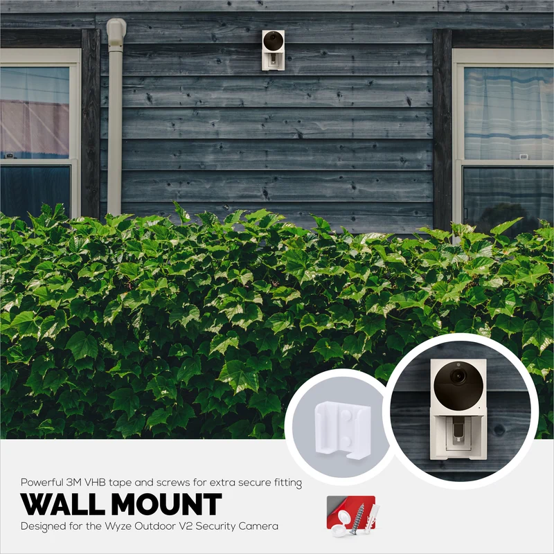 Wall Mount Para sa Wyze Cam Outdoor v2 Security Camera, Madaling I-install ang Holder Bracket, Bawasan ang Blind Spots at Clutter