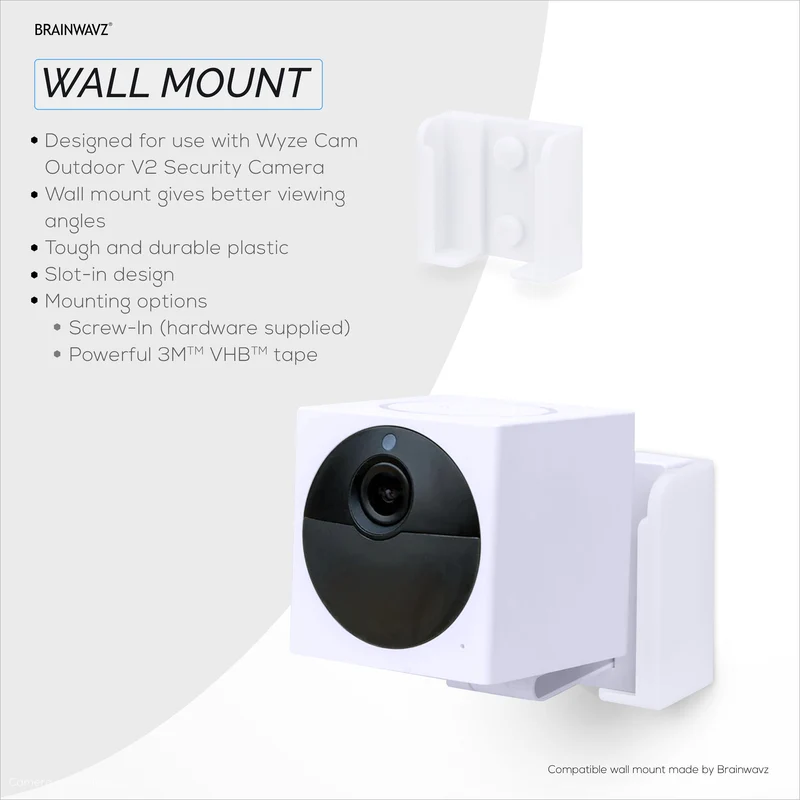 Wall Mount Para sa Wyze Cam Outdoor v2 Security Camera, Madaling I-install ang Holder Bracket, Bawasan ang Blind Spots at Clutter