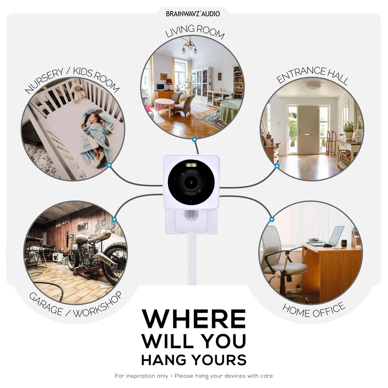 Montaggio a parete per telecamera Wi-Fi 1080p per interni/esterni WYZE Cam OG, staffa per supporto telecamera di sicurezza, riduzione di punti ciechi e disordine