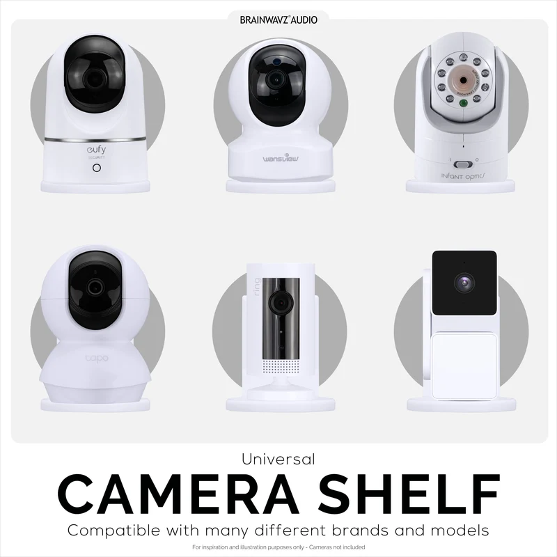Ripiano adesivo per montaggio a parete per baby monitor e telecamera di sicurezza per Eufy, Wyze, Nanit, Infant Optics, Wansview, Blink, TP Link, Kasa, Ring e altro W03