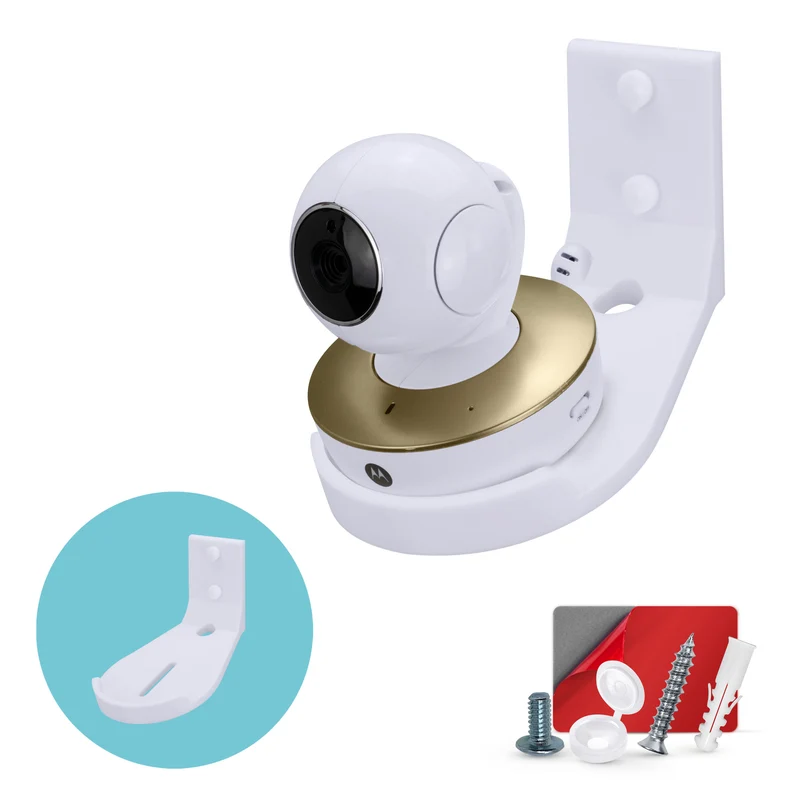Tilted Baby Monitor at Security Camera Wall Mount Holder para sa Eufy, Wyze, Wansview, Blink, TP Link, Ring at Iba Pa - Adhesive at Screw-In Mounting, Madaling I-install na Holder Bracket (W07)