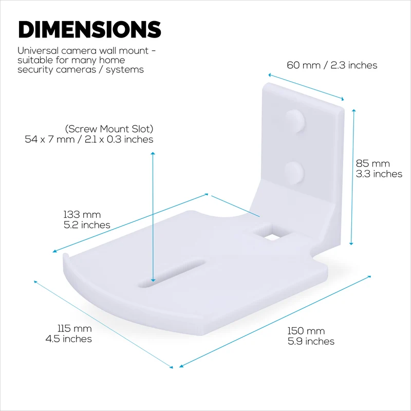 Square Baby Monitor at Security Camera Wall Mount Holder para sa Eufy, Wyze, Wansview, Blink, TP Link, Ring at Iba Pa - Malagkit at Naka-screw na Pag-mount, Madaling I-install na Holder Bracket (W05)