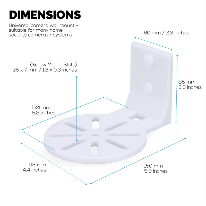 Supporto adesivo da parete per baby monitor e telecamere di sicurezza, compatibile con Eufy, Wyze, Nanit, Infant Optics, Blink, TP Link, Kasa, Ring e altri marchi. Staffa di sicurezza facile da installare (W06)