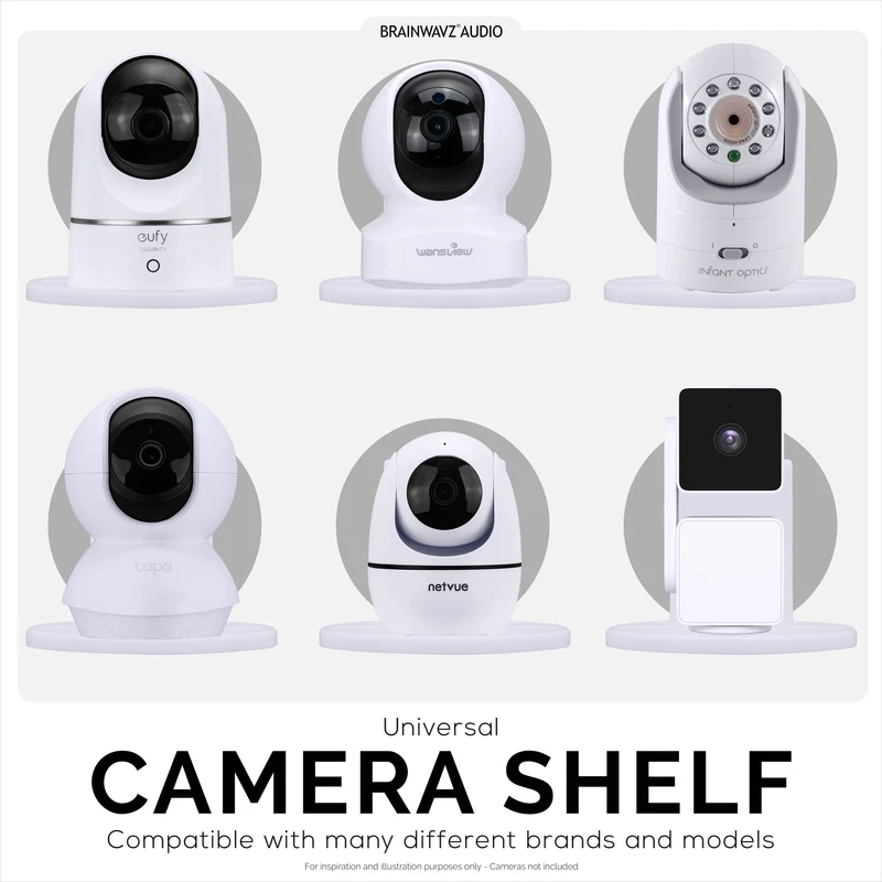 Supporto adesivo da parete per baby monitor e telecamere di sicurezza, compatibile con Eufy, Wyze, Nanit, Infant Optics, Blink, TP Link, Kasa, Ring e altri marchi. Staffa di sicurezza facile da installare (W06)