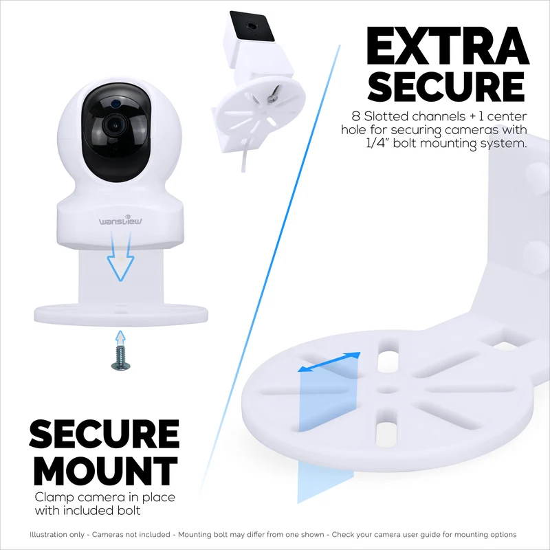 Supporto adesivo da parete per baby monitor e telecamere di sicurezza, compatibile con Eufy, Wyze, Nanit, Infant Optics, Blink, TP Link, Kasa, Ring e altri marchi. Staffa di sicurezza facile da installare (W06)