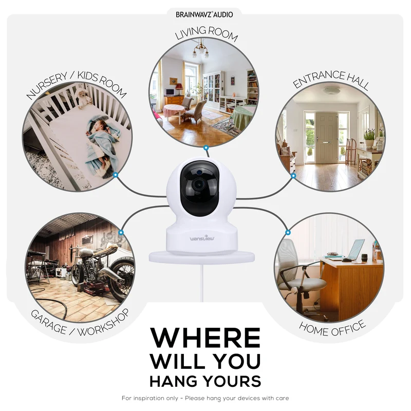 Supporto adesivo da parete per baby monitor e telecamere di sicurezza, compatibile con Eufy, Wyze, Nanit, Infant Optics, Blink, TP Link, Kasa, Ring e altri marchi. Staffa di sicurezza facile da installare (W06)