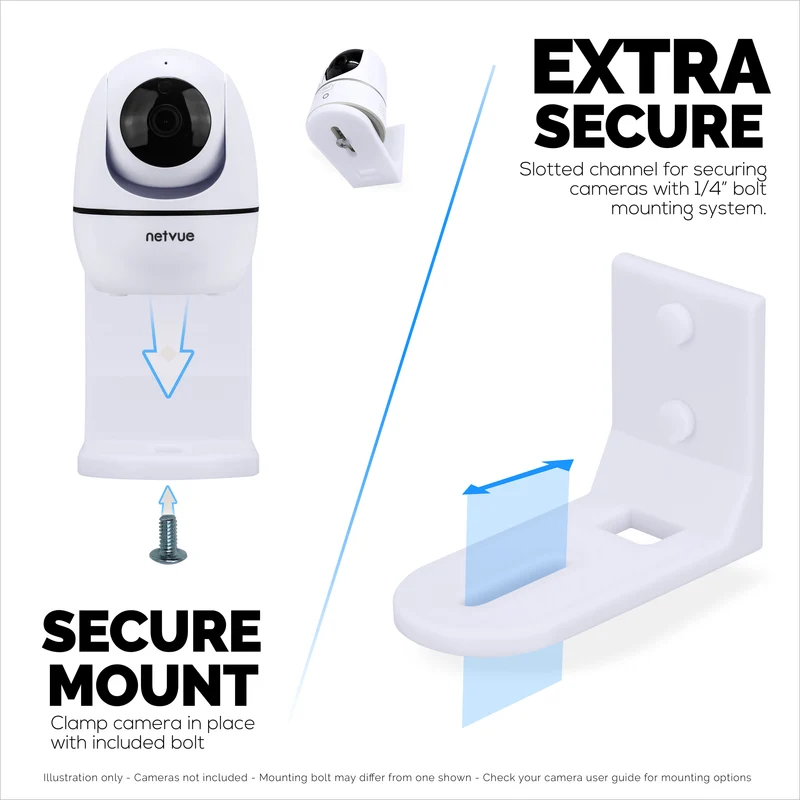 Supporto adesivo da parete per baby monitor, compatibile con Eufy, Wyze, Nanit, Infant Optics, Wansview, Blink, TP Link, Kasa, Ring e altri modelli. Staffa di sicurezza facile da installare (W01)