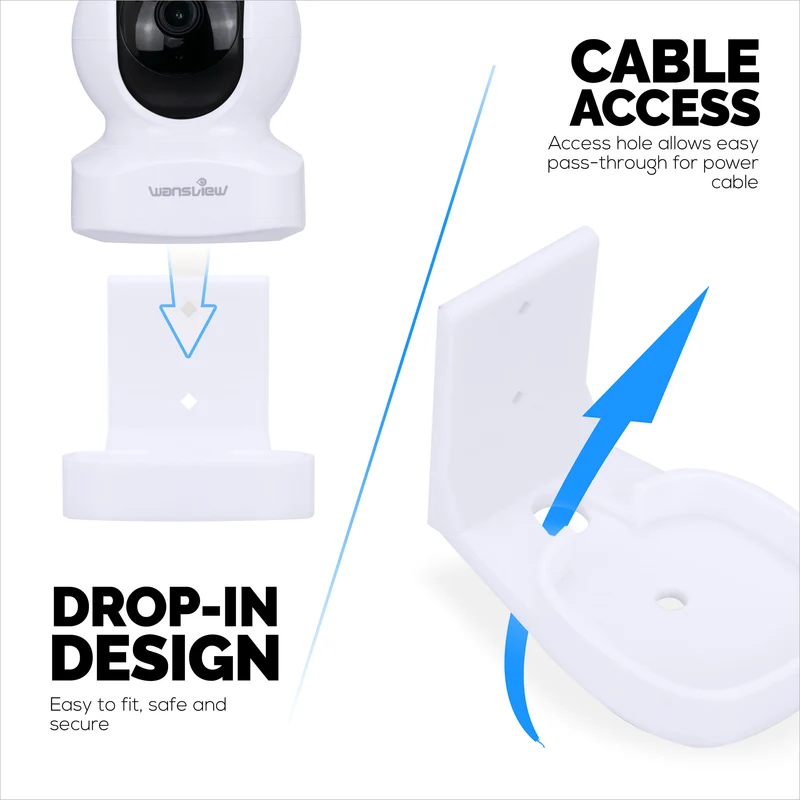 Supporto per montaggio a parete per telecamera di sicurezza intelligente Wansview Dome Q5, staffa progettata su misura, riduce i punti ciechi e il disordine